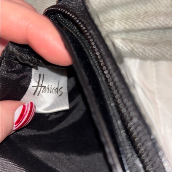 Harrods Black Wallet/ zipper Pouch with White Biewer terrier dog - Picture 4 of 5